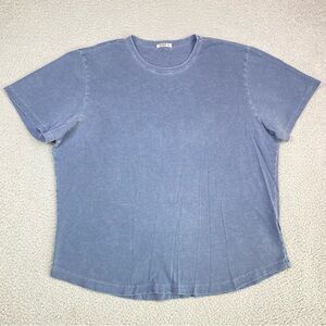 Buck Mason Mens Size XXL Blue Curve Hem Short Sleeve Crewneck T Shirt USA Made *